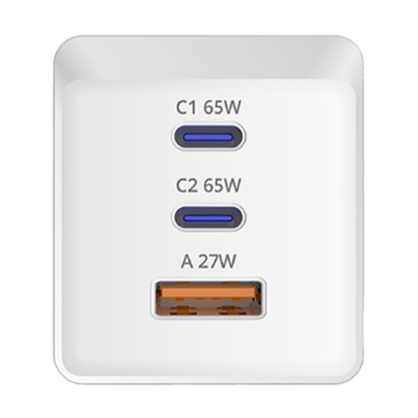 Фото - Мережевий зарядний пристрій Sigma mobile X-power 65W GaN, PD, QC (2xUSB-C + 1xUSB-A) White (PS65-01)
